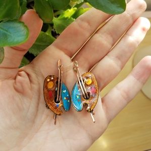 Vintage 1950-60s Matisse Enamel Palette Earrings